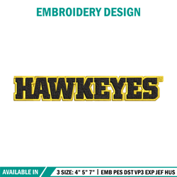 Iowa Hawkeyes logo embroidery design, NCAA embroidery, Sport embroidery, logo sport embroidery, Embroidery design