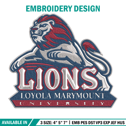 Loyola Marymount logo embroidery design, Sport embroidery, logo sport embroidery,Embroidery design, NCAA embroidery