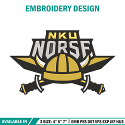 Northern Kentucky logo embroidery design, NCAA embroidery,Sport embroidery,Logo sport embroidery,Embroidery design