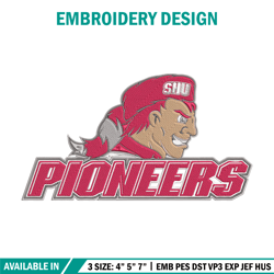 Pioneers Logo embroidery design, NCAA embroidery,Sport embroidery, logo sport embroidery, Embroidery design
