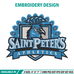 Saint Peters logo embroidery design, NCAA embroidery,Sport embroidery,Logo sport embroidery, Embroidery design