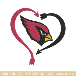 Heart Arizona Cardinals embroidery design, Cardinals embroidery, NFL embroidery, sport embroidery, embroidery design