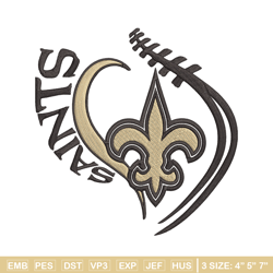 Heart New Orleans Saints embroidery design, New Orleans Saints embroidery, NFL embroidery, Logo sport embroidery. (2)