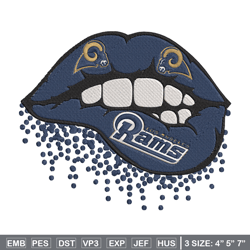 Los Angeles Rams dripping lips embroidery design, Rams embroidery, NFL embroidery, sport embroidery, embroidery design.
