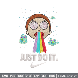 Morty Smith Just Rick It Embroidery design, Cartoon Embroidery, Logo Nike design, Embroidery file, Instant download.