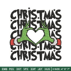 Grinch christmas Embroidery design, Grinch christmas Embroidery, logo design, Embroidery File, Instant download.