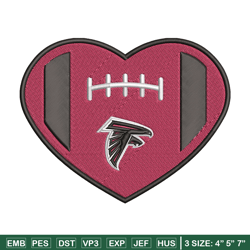 Heart Atlanta Falcons embroidery design, Falcons embroidery, NFL embroidery, sport embroidery, embroidery design.