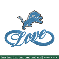 Love Detroit Lions embroidery design, Detroit Lions embroidery, NFL embroidery, sport embroidery, embroidery design.