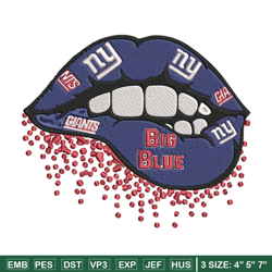 New York Giants dripping lips embroidery design, New York Giants embroidery, NFL embroidery, logo sport embroidery.