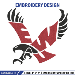 Eastern Washington logo embroidery design, NCAA embroidery, Sport embroidery,Logo sport embroidery,Embroidery design.