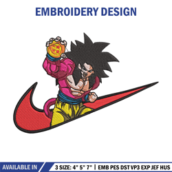 Goku x nike Embroidery Design, Dragonball Embroidery, Embroidery File, Nike Embroidery, Anime shirt, Digital download