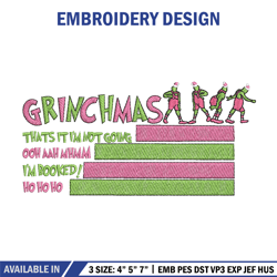 Grinchmas embroidery design, Chrismas design, Embroidery shirt, Embroidery file, Grinch embroidery, Digital download