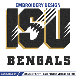 ISU Bengals logo embroidery design, NCAA embroidery, Embroidery design, Logo sport embroidery, Sport embroidery
