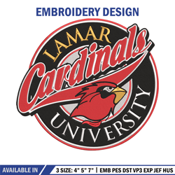 Lamar University mascot embroidery design, NCAA embroidery, Sport embroidery, logo sport embroidery, Embroidery design