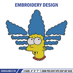 Marge Simpson Embroidery Design, Simpson Embroidery, Embroidery File, Anime Embroidery, Adidas shirt, Digital download