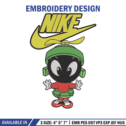 Marvin nike Embroidery Design, Marvin Embroidery, Embroidery File, Nike Embroidery, Anime shirt, Digital download