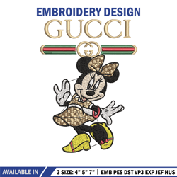 Minnie Embroidery Design, Gucci Embroidery, Brand Embroidery, Logo shirt, Embroidery File, Digital download