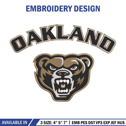 Oakland University logo embroidery design, NCAA embroidery, Sport embroidery,logo sport embroidery,Embroidery design.