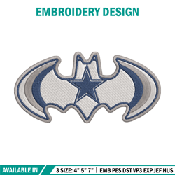 Batman Symbol Dallas Cowboys embroidery design, Dallas Cowboys embroidery, NFL embroidery, logo sport embroidery.