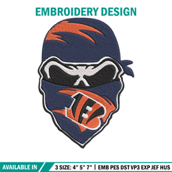 Cincinnati Bengals Skull embroidery design, Bengals embroidery, NFL embroidery, logo sport embroidery, embroidery design