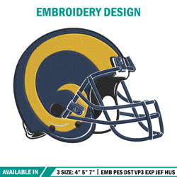 Helmet Los Angeles Rams embroidery design, Rams embroidery, NFL embroidery, logo sport embroidery, embroidery design. (2
