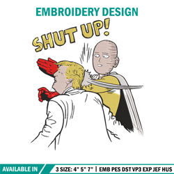 Saitama meme Embroidery Design, One punch man Embroidery, Embroidery File, Anime Embroidery,Anime shirt,Digital download