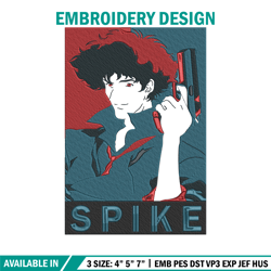 Spike poster Embroidery Design, Cowboy bebop Embroidery, Embroidery File, Anime Embroidery,Anime shirt,Digital download