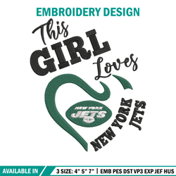 This Girl Loves New York Jets embroidery design, Jets embroidery, NFL embroidery, sport embroidery, embroidery design.