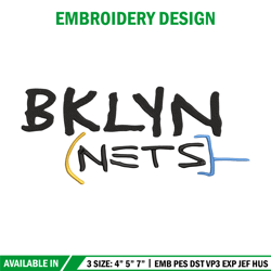 Brooklyn Nets logo embroidery design, NBA embroidery,Sport embroidery, Logo sport embroidery, Embroidery design.
