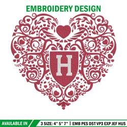 Harvard Crimson heart embroidery design, Sport embroidery, logo sport embroidery, Embroidery design, NCAA embroidery