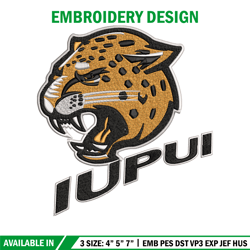 IUPUI Jaguars logo embroidery design, NCAA embroidery,Embroidery design,Logo sport embroidery,Sport embroidery