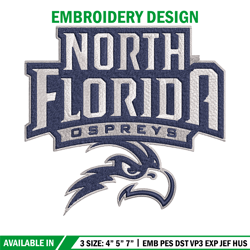 North Florida Ospreys logo embroidery design, NCAA embroidery, Sport embroidery, logo sport embroidery,Embroidery design