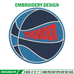 Oklahoma Thunder logo embroidery design,NBA embroidery, Sport embroidery, Embroidery design, Logo sport embroidery.