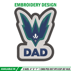 Uncw dad logo embroidery design, NCAA embroidery,Sport embroidery,Logo sport embroidery,Embroidery design