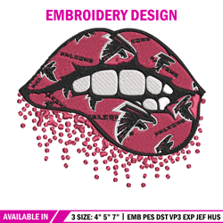 Atlanta Falcons dripping lips embroidery design, Falcons embroidery, NFL embroidery, sport embroidery, embroidery design
