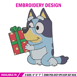 Bluey gift Embroidery Design, Bluey Embroidery, Embroidery File, Chrismas Embroidery, Anime shirt, Digital download