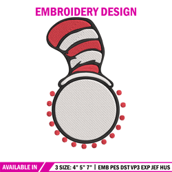 Cat In The Hat Embroidery Design, Cat In The Hat Embroidery, Embroidery File, logo shirt, Digital download.