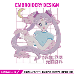 Chibi moon Embroidery Design, Sailor moon Embroidery, Embroidery File, Anime Embroidery, Anime shirt, Digital download
