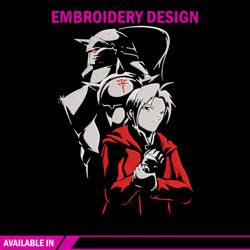 Edward Elric Embroidery Design, Fullmetal Embroidery,Embroidery File,Anime Embroidery, Anime shirt, Digital download.