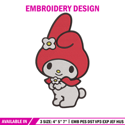 My Melody Embroidery Design, Hello kitty Embroidery, Embroidery File, Anime Embroidery, Anime shirt, Digital download