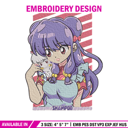 Shampoo ranma Embroidery Design, Ranma Embroidery, Embroidery File, Anime Embroidery, Anime shirt, Digital download