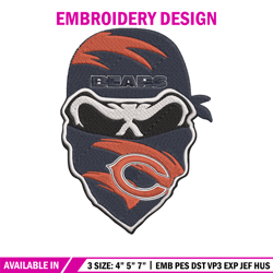 Skull Chicago Bears embroidery design, Chicago Bears embroidery, NFL embroidery, sport embroidery, embroidery design.