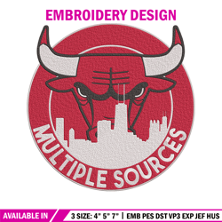 Chicago Bulls logo embroidery design,NBA embroidery, Sport embroidery, Embroidery design, Logo sport embroidery.