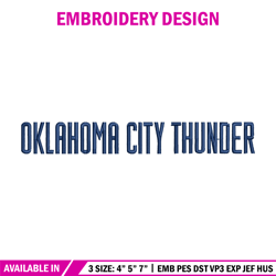 Oklahoma City Thunder logo embroidery design, NBA embroidery, Sport embroidery, Embroidery design,Logo sport embroidery