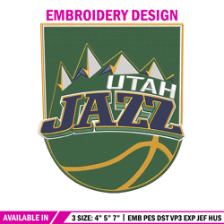 Utah Jazz logo embroidery design,NBA embroidery,Sport embroidery, Embroidery design, Logo sport embroidery