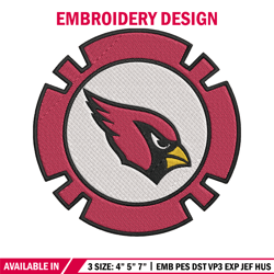 Arizona Cardinals Poker Chip Ball embroidery design, Cardinals embroidery, NFL embroidery, logo sport embroidery.