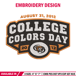 College Colors Day embroidery design, NCAA embroidery, Sport embroidery, logo sport embroidery, Embroidery design