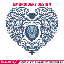 Columbia Lions logo embroidery design, NCAA embroidery, Sport embroidery, Logo sport embroidery, Embroidery design.