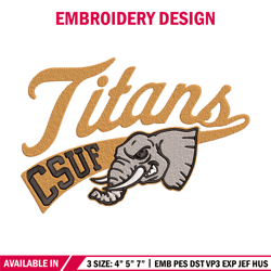 CSUF Alumni Logo embroidery design, NCAA embroidery, Sport embroidery, Embroidery design ,Logo sport embroidery.