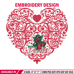 Delta devils heart embroidery design, Sport embroidery, logo sport embroidery, Embroidery design, NCAA embroidery